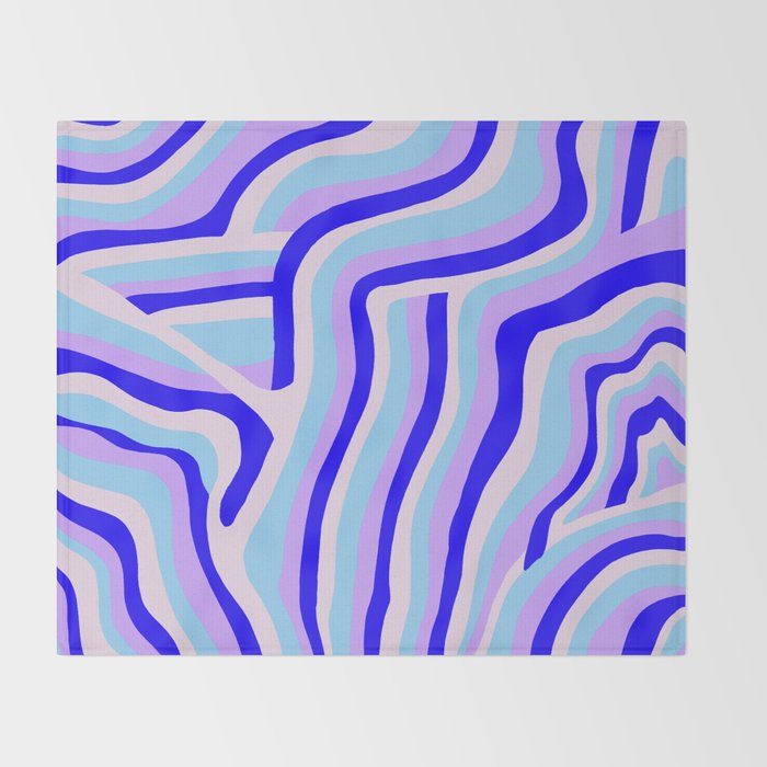lavender zebra stripes Throw Blanket Gallery Image 2