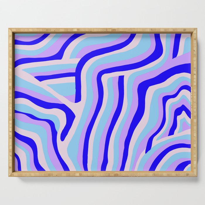 lavender zebra stripes Serving Tray Gallery Image 1