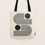Abstraction_BLACK_LINE_DOT_POP_ART_Minimalism_004D Tote Bag Gallery Image 1