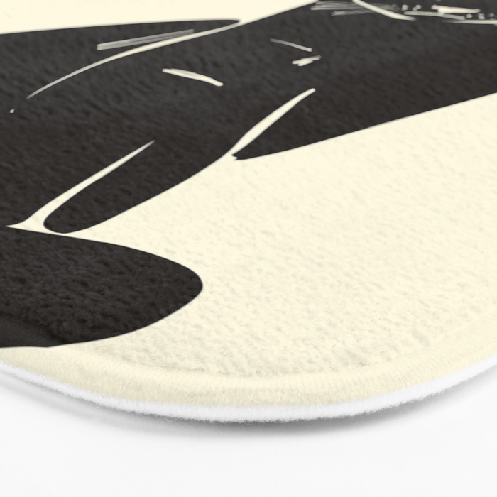 Minimalist Black Cat 2 Bath Mat Gallery Image 3