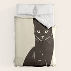 Minimalist Black Cat 2 Duvet Cover Gallery Image 6