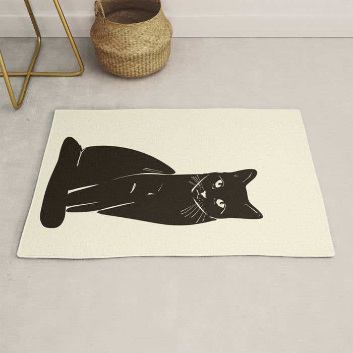 Minimalist Black Cat 2 Rug Gallery Image 1