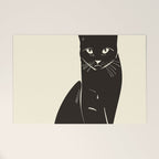 Minimalist Black Cat 2 Welcome Mat Gallery Image 1