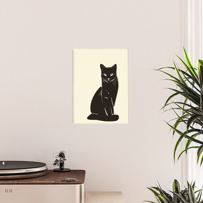Minimalist Black Cat 2 Poster Gallery Image 2