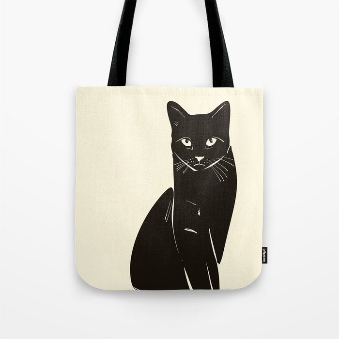 Minimalist Black Cat 2 Tote Bag Gallery Image 1