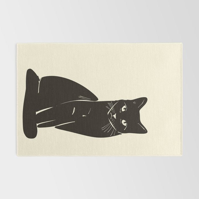 Minimalist Black Cat 2 Rug Gallery Image 2