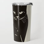 Minimalist Black Cat 2 Travel Mug Gallery Image 2