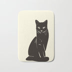 Minimalist Black Cat 2 Bath Mat Gallery Image 1