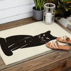 Minimalist Black Cat 2 Outdoor Rug Gallery Image 2