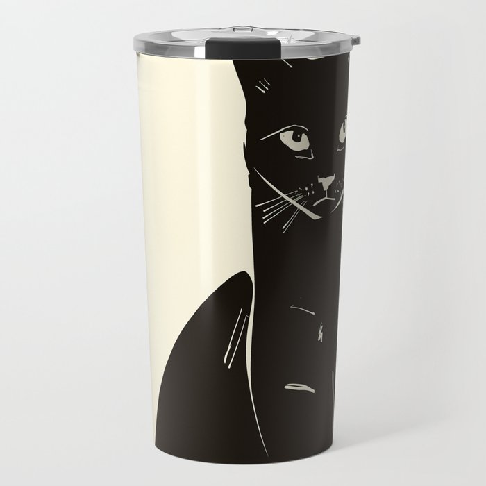 Minimalist Black Cat 2 Travel Mug Gallery Image 1