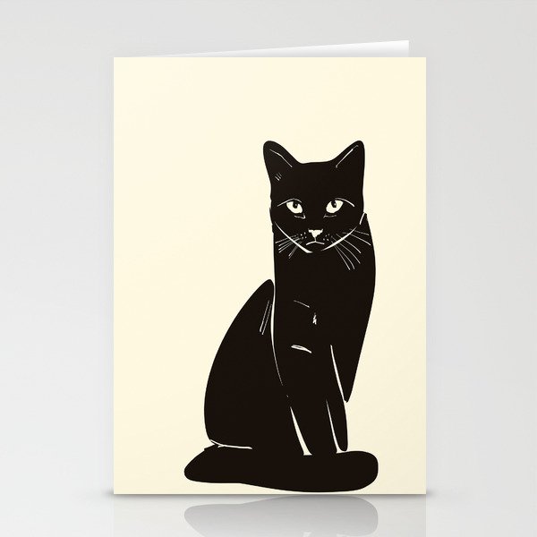 Minimalist Black Cat 2 Stationery Card Gallery Image 1