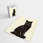 Minimalist Black Cat 2 Jigsaw Puzzle Gallery Image 2
