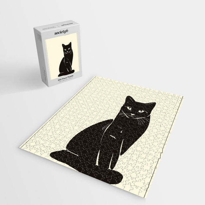 Minimalist Black Cat 2 Jigsaw Puzzle Gallery Image 2