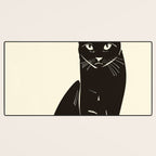 Minimalist Black Cat 2 Desk Mat Gallery Image 3