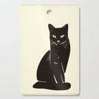 Minimalist Black Cat 2 Cutting Board Gallery Image 1