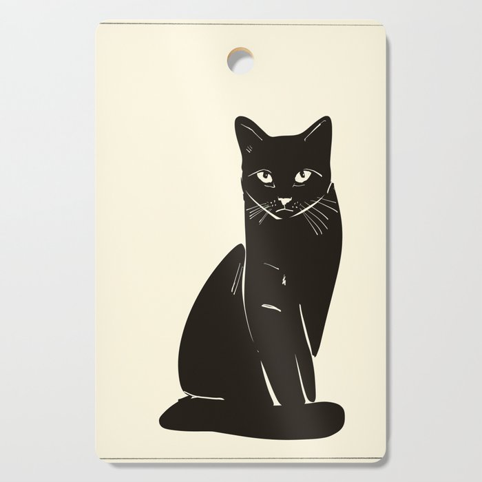 Minimalist Black Cat 2 Cutting Board Gallery Image 1