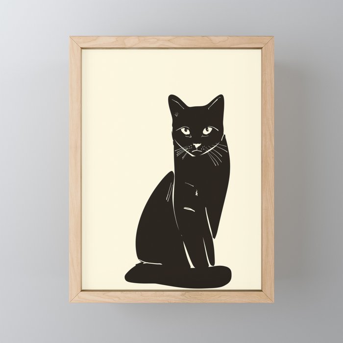Minimalist Black Cat 2 Mini Art Print Gallery Image 1