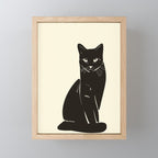 Minimalist Black Cat 2 Mini Art Print Gallery Image 1