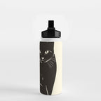 Minimalist Black Cat 2 Water Bottle Gallery Image 2
