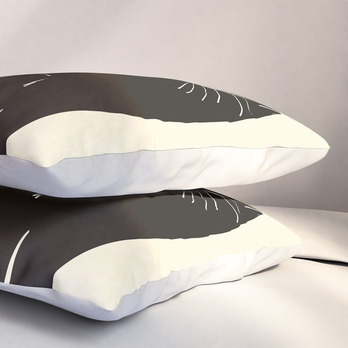 Minimalist Black Cat 2 Pillow Sham Gallery Image 3