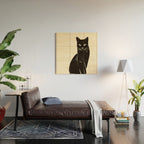 Minimalist Black Cat 2 Wood Wall Art Gallery Image 2