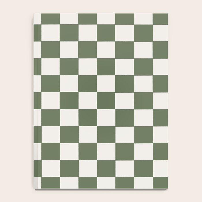 Soft Checkerboard Muted Green Notebook Gallery Image 4