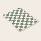 Soft Checkerboard Muted Green Notebook Gallery Image 3