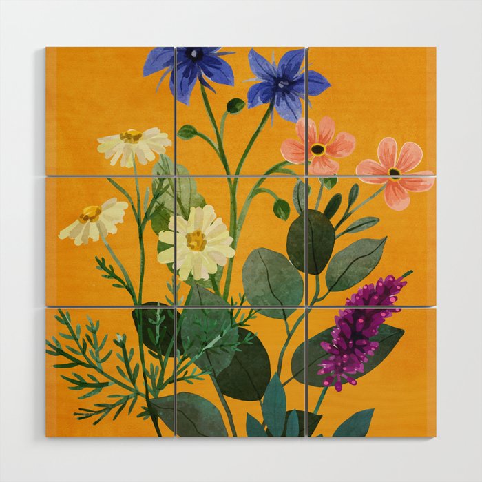 Summer Flowers 8 Wood Wall Art Gallery Image 1