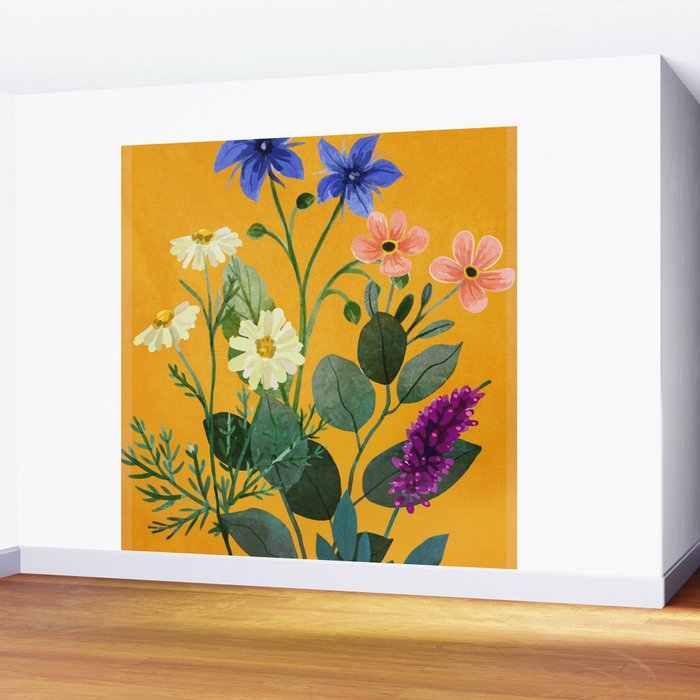 Summer Flowers 8 Wall Mural Gallery Image 2