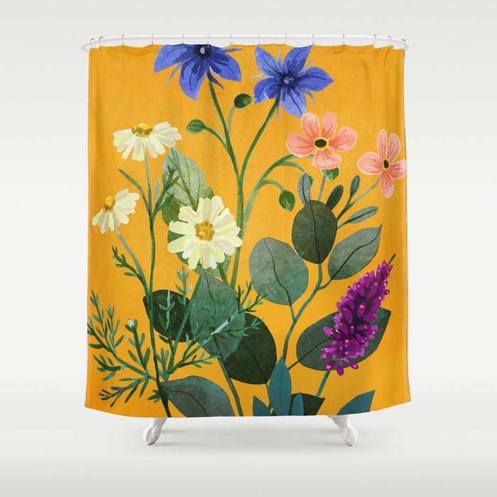 Summer Flowers 8 Shower Curtain Gallery Image 1