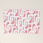 Mid Century Modern Loops Pattern in White on Pink Welcome Mat Gallery Image 1