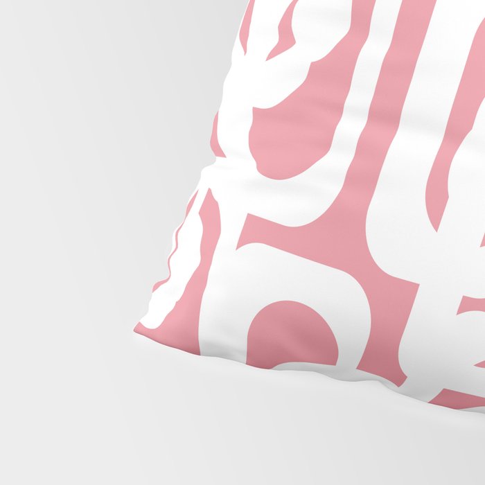 Mid Century Modern Loops Pattern in White on Pink Pillow Sham Gallery Image 4