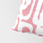 Mid Century Modern Loops Pattern in White on Pink Pillow Sham Gallery Image 4