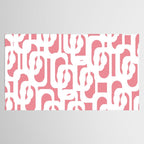 Mid Century Modern Loops Pattern in White on Pink Tablecloth Gallery Image 2