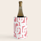 Mid Century Modern Loops Pattern in White on Pink Wine Chiller Gallery Image 1