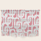 Mid Century Modern Loops Pattern in White on Pink Wall Hanging Gallery Image 1