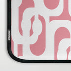 Mid Century Modern Loops Pattern in White on Pink Laptop Sleeve Gallery Image 3