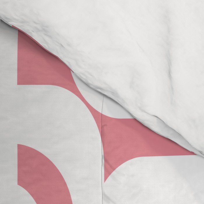 Mid Century Modern Loops Pattern in White on Pink Comforter Gallery Image 4