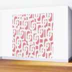 Mid Century Modern Loops Pattern in White on Pink Wall Mural Gallery Image 2