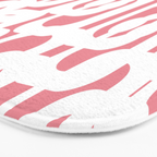 Mid Century Modern Loops Pattern in White on Pink Bath Mat Gallery Image 3