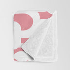 Mid Century Modern Loops Pattern in White on Pink Throw Blanket Gallery Image 3