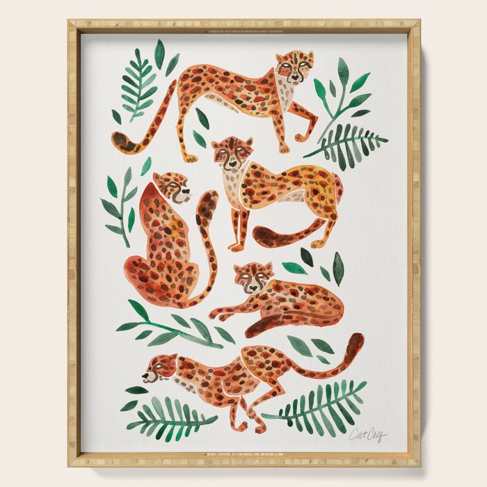 Cheetah Collection - Orange & Green Palette Serving Tray Gallery Image 1