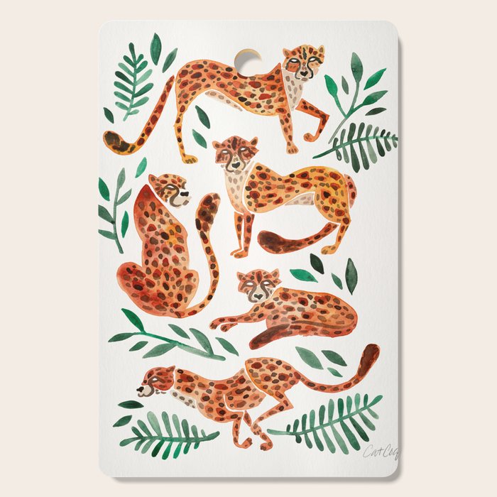 Cheetah Collection - Orange & Green Palette Cutting Board Gallery Image 1