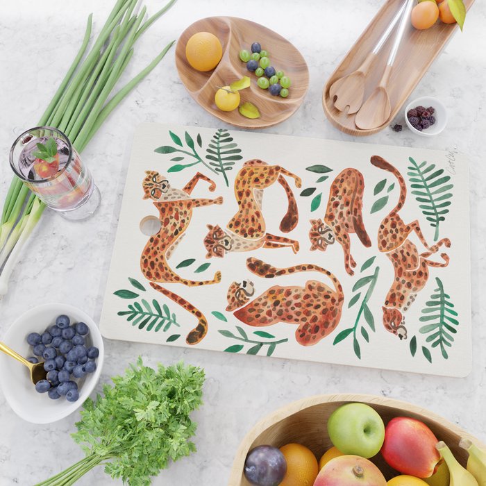 Cheetah Collection - Orange & Green Palette Cutting Board Gallery Image 2