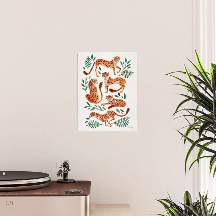 Cheetah Collection - Orange & Green Palette Poster Gallery Image 2