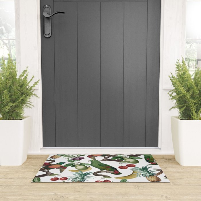 Tropical Vintage Floral and Fauna Welcome Mat Gallery Image 3