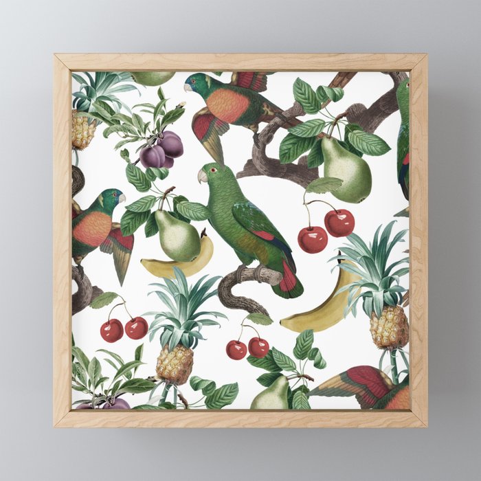 Tropical Vintage Floral and Fauna Mini Art Print Gallery Image 1