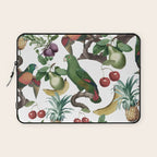 Tropical Vintage Floral and Fauna Laptop Sleeve Gallery Image 1