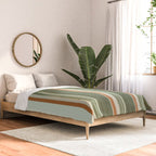 Sage Olive Green Stripes Comforter Gallery Image 2