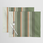 Sage Olive Green Stripes Placemat Gallery Image 1